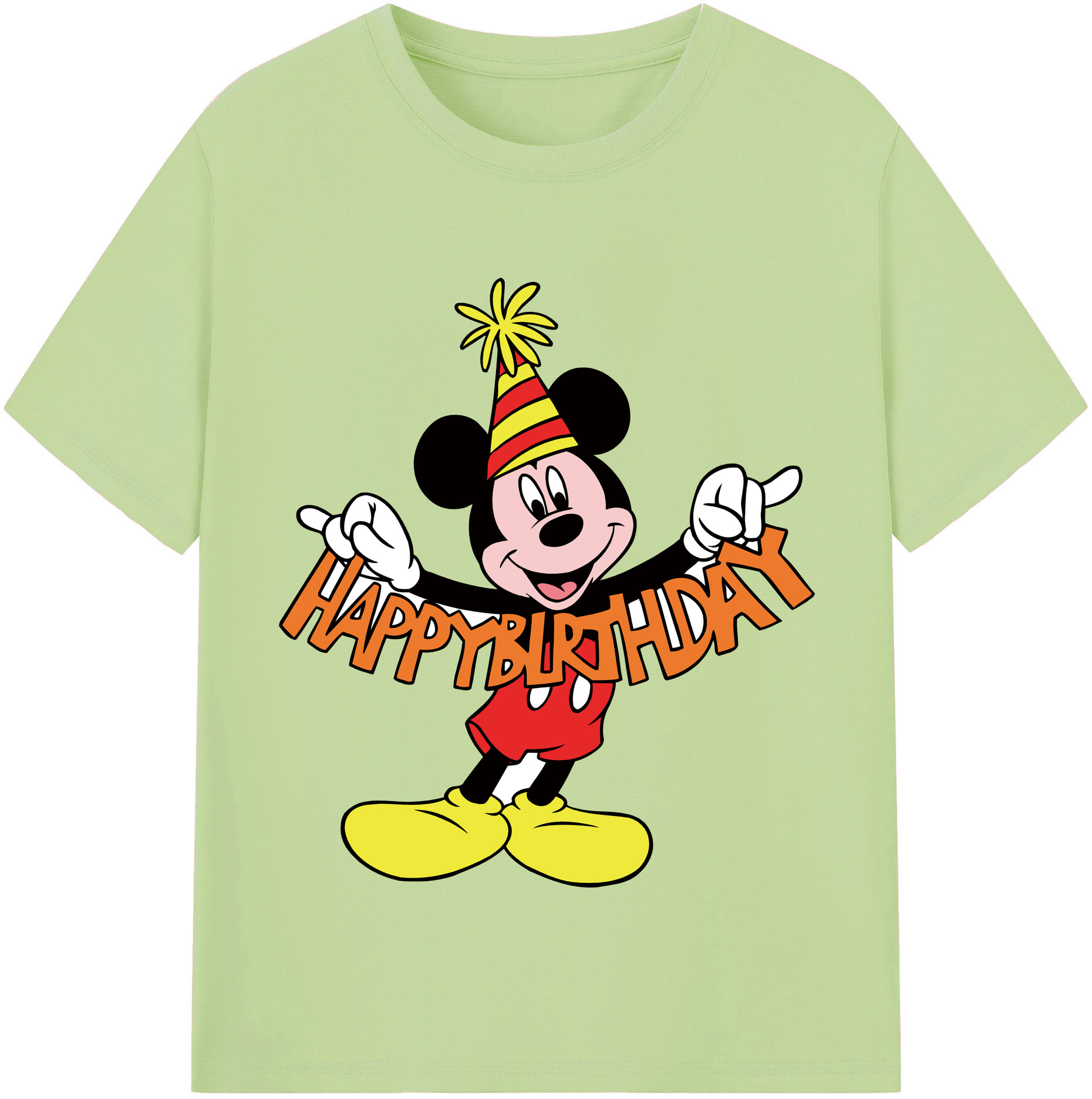 （画像用） ミッキーマウス Mickey Mouse 綿100％半袖Tシャツ（フロントプリント）